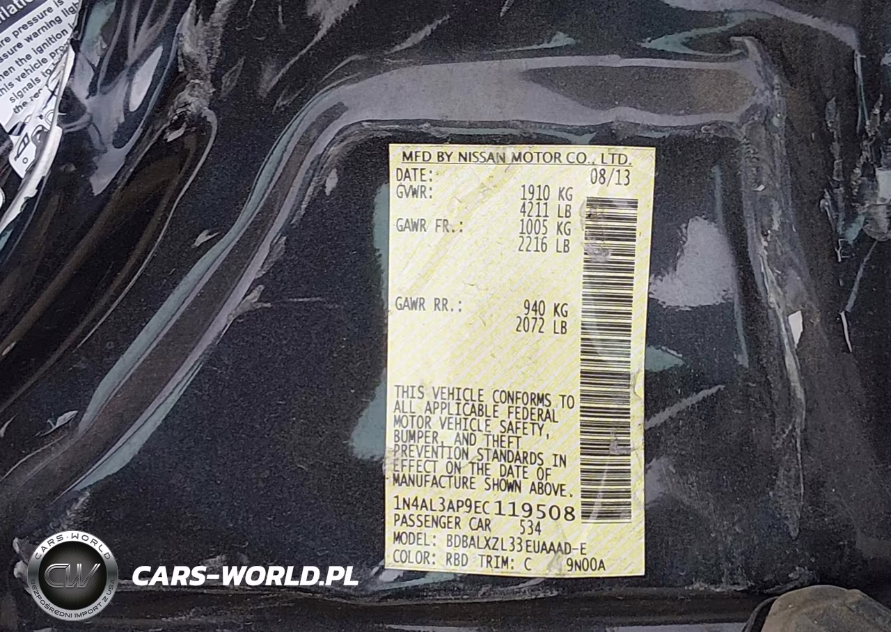 2014 Nissan Altima 2.5 Sl VIN:1N4AL3AP9EC119508 - 9