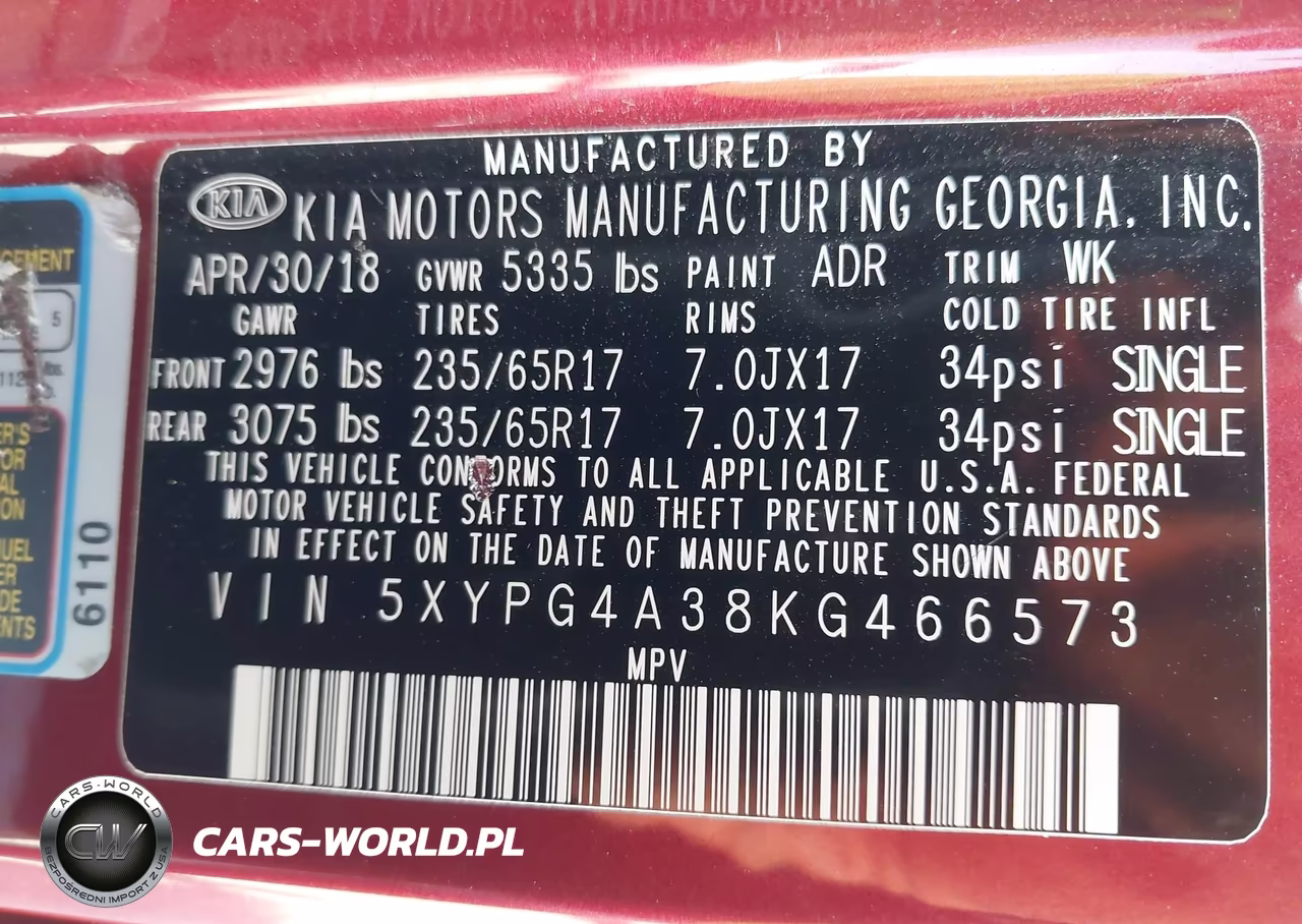 2019 Kia Sorento 2.4L Lx VIN:5XYPG4A38KG466573 - 9