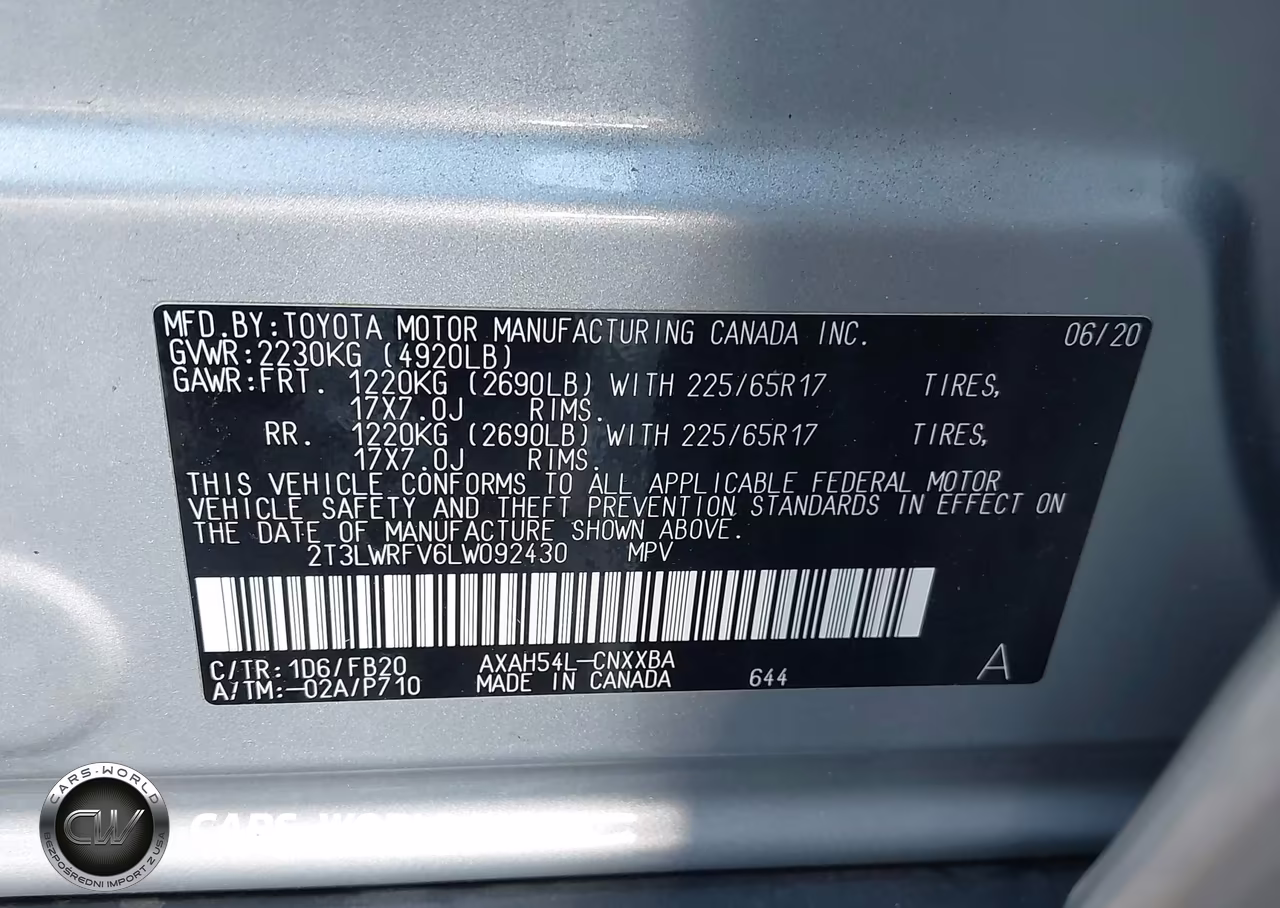 2020 Toyota Rav4 Hybrid Le VIN:2T3LWRFV6LW092430 - 9