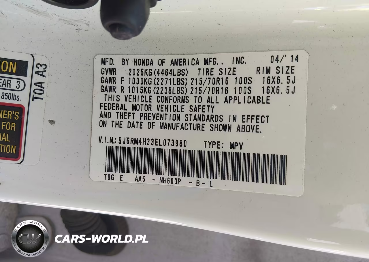 2014 Honda Cr-V Lx VIN:5J6RM4H33EL073980 - 9