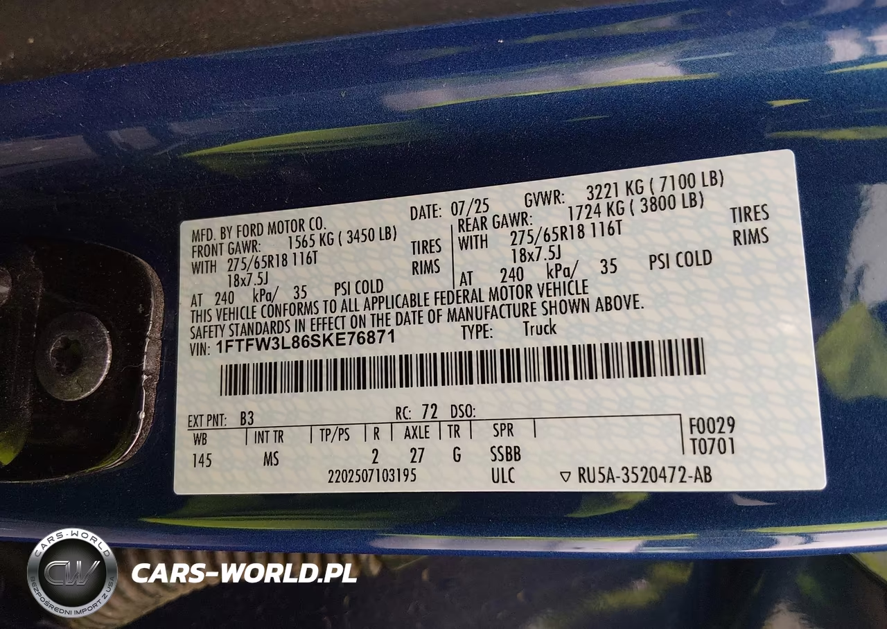 2025 Ford F-150 Xlt VIN:1FTFW3L86SKE76871 - 9