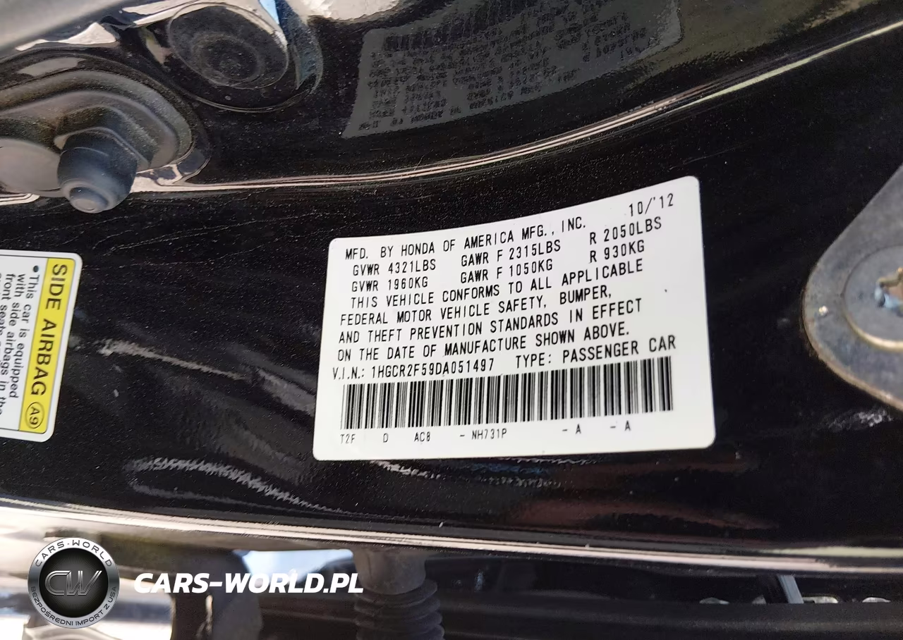 2013 Honda Accord Sport VIN:1HGCR2F59DA051497 - 9