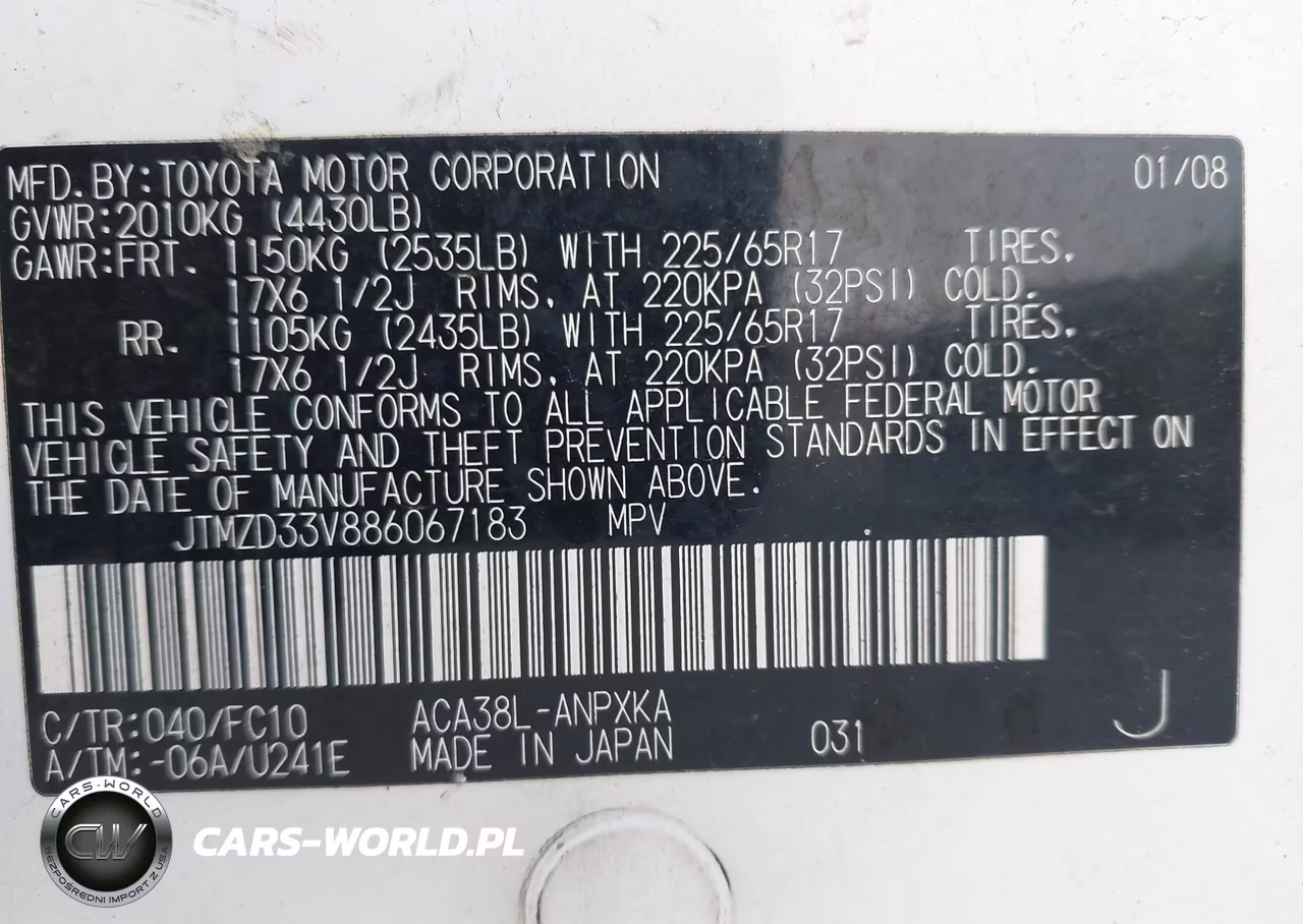 2008 Toyota Rav4 VIN:JTMZD33V886067183 - 9