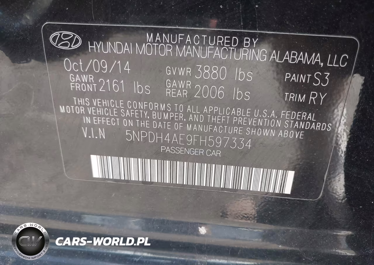 2015 Hyundai Elantra Se VIN:5NPDH4AE9FH597334 - 9