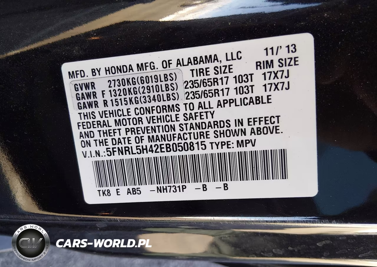 2014 Honda Odyssey Ex VIN:5FNRL5H42EB050815 - 9