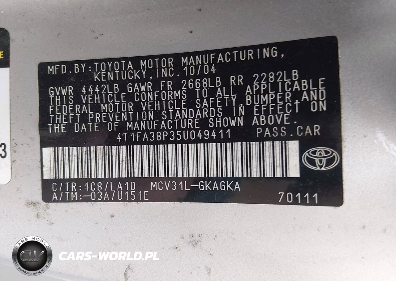 2005 Toyota Camry Solara Sle VIN:4T1FA38P35U049411 - 9