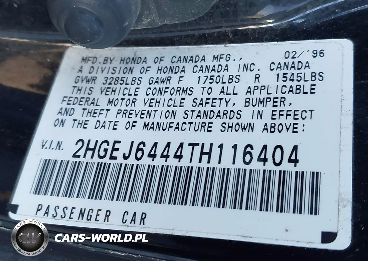 1996 Honda Civic Dx VIN:2HGEJ6444TH116404 - 9