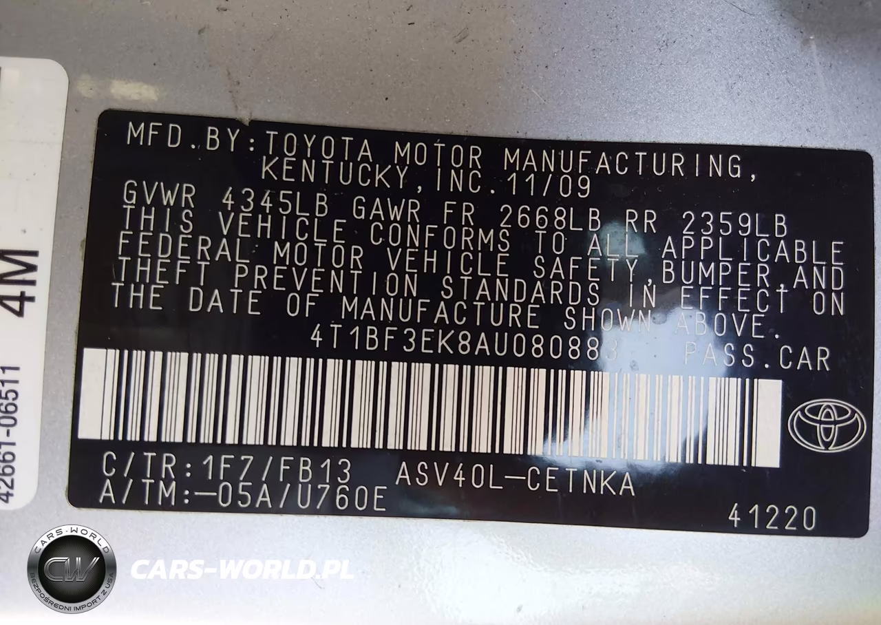 2010 Toyota Camry Le VIN:4T1BF3EK8AU080883 - 12