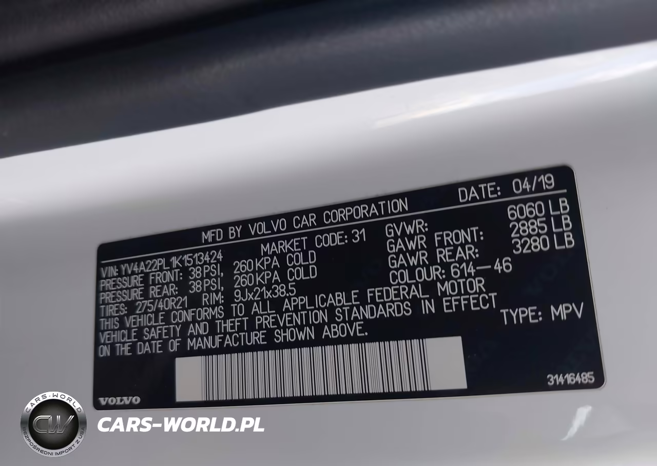 2019 Volvo Xc90 T6 Inscription VIN:YV4A22PL1K1513424 - 9
