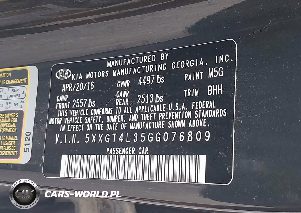 2016 Kia Optima Lx VIN:5XXGT4L35GG076809 - 9