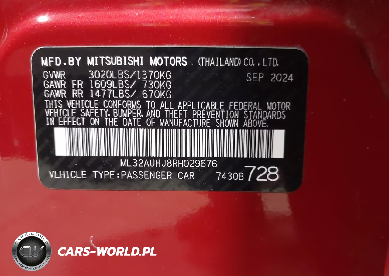 2024 Mitsubishi Mirage Es-Le VIN:ML32AUHJ8RH029676 - 9