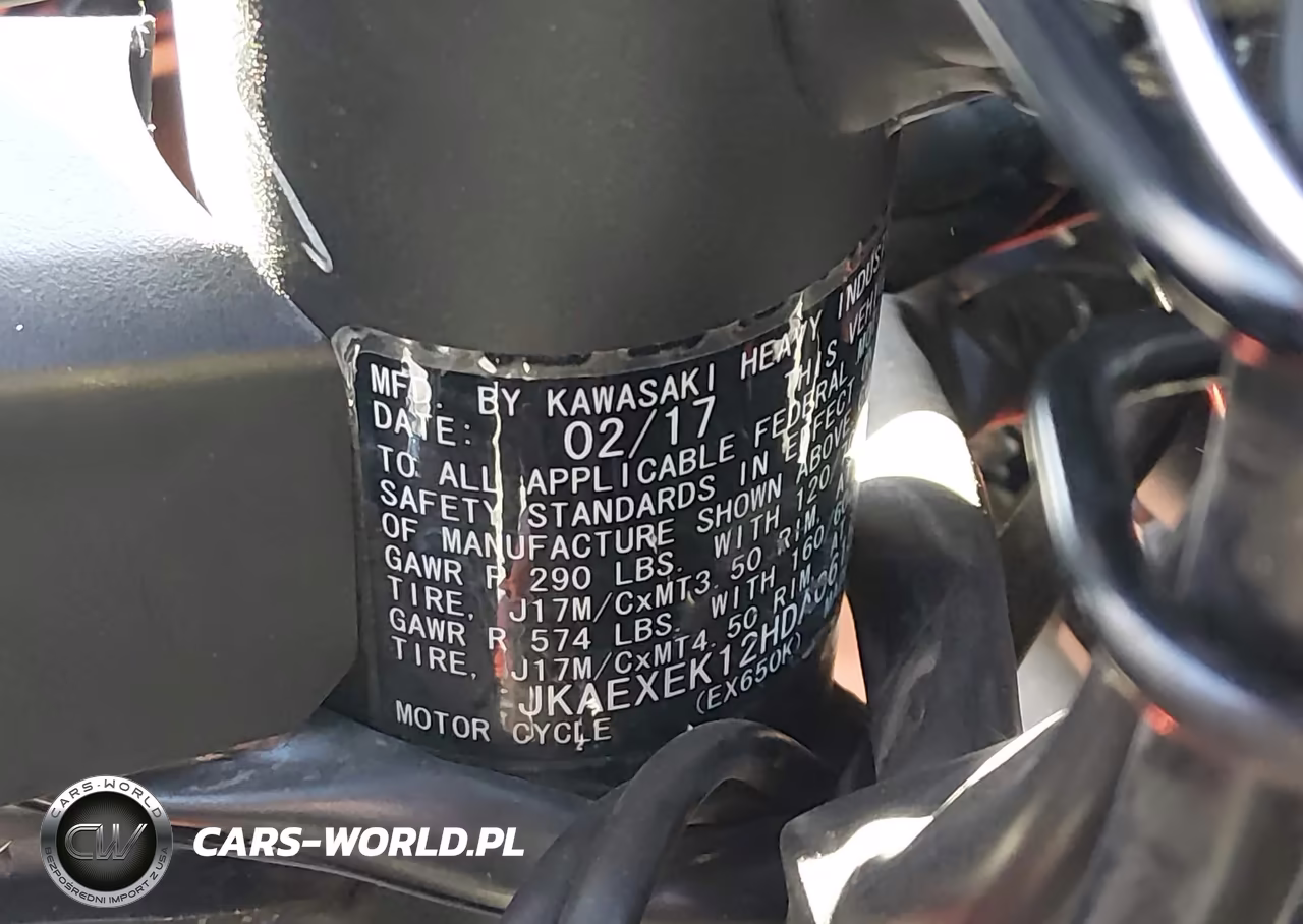 2017 Kawasaki Ex650 F VIN:JKAEXEK12HDA06159 - 10