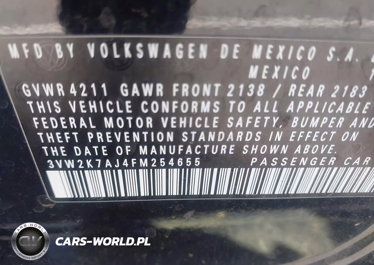 2015 Volkswagen Jetta 2.0L S VIN:3VW2K7AJ4FM254655 - 9