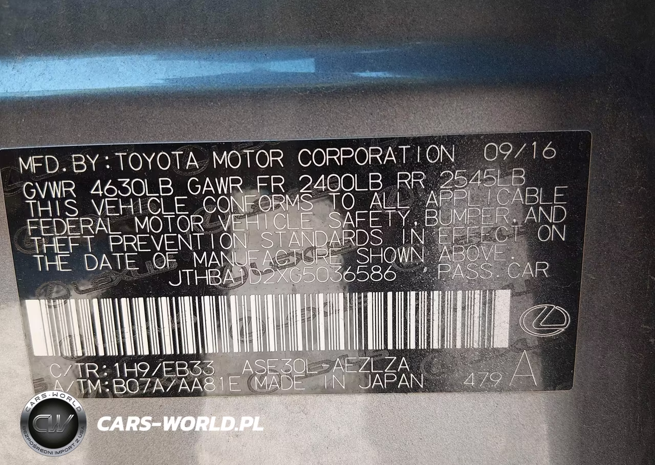 2016 Lexus Is 200T VIN:JTHBA1D2XG5036586 - 9