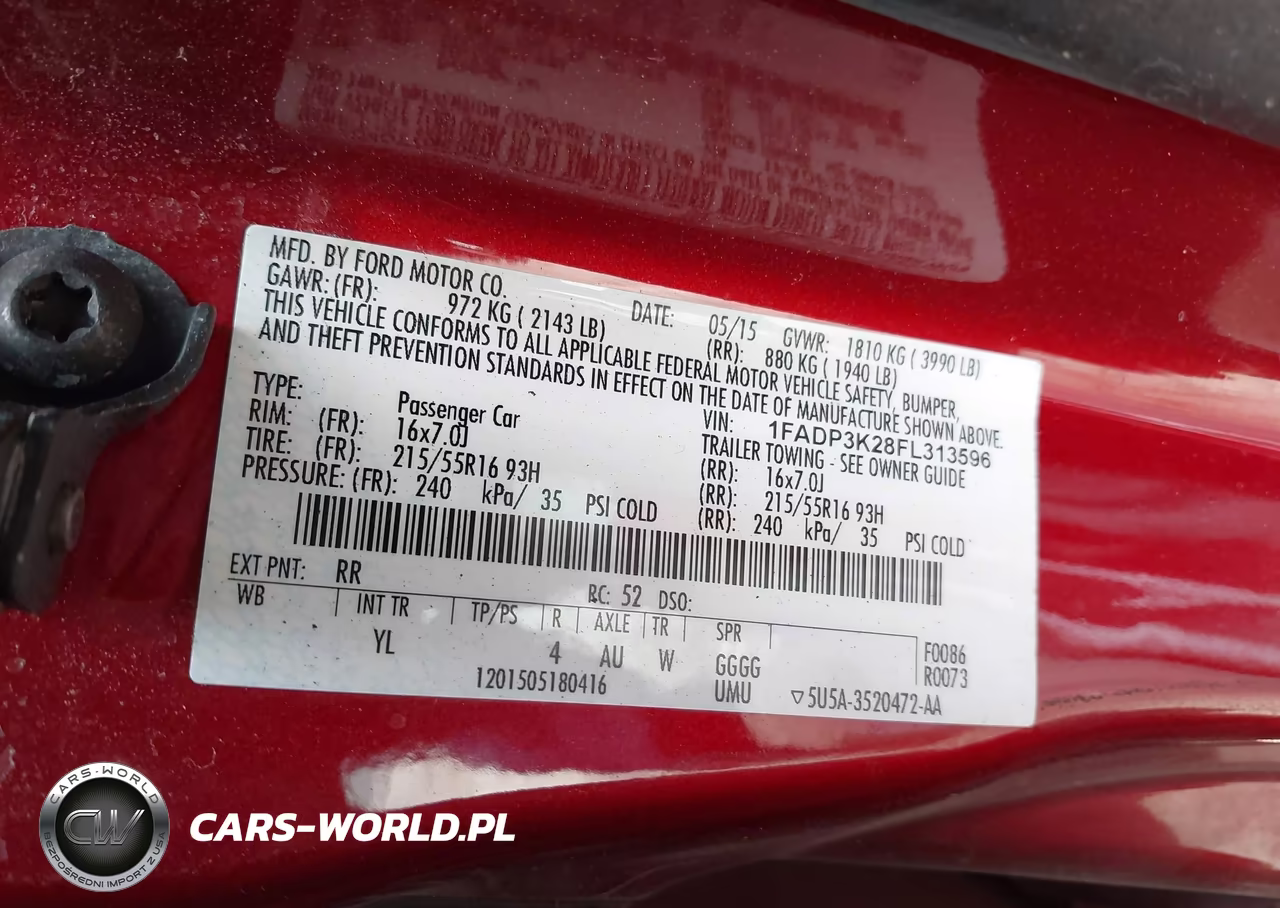 2015 Ford Focus Se VIN:1FADP3K28FL313596 - 9