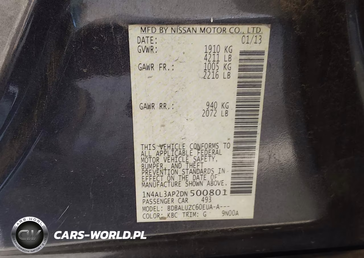 2013 Nissan Altima 2.5 Sv VIN:1N4AL3AP2DN500801 - 9