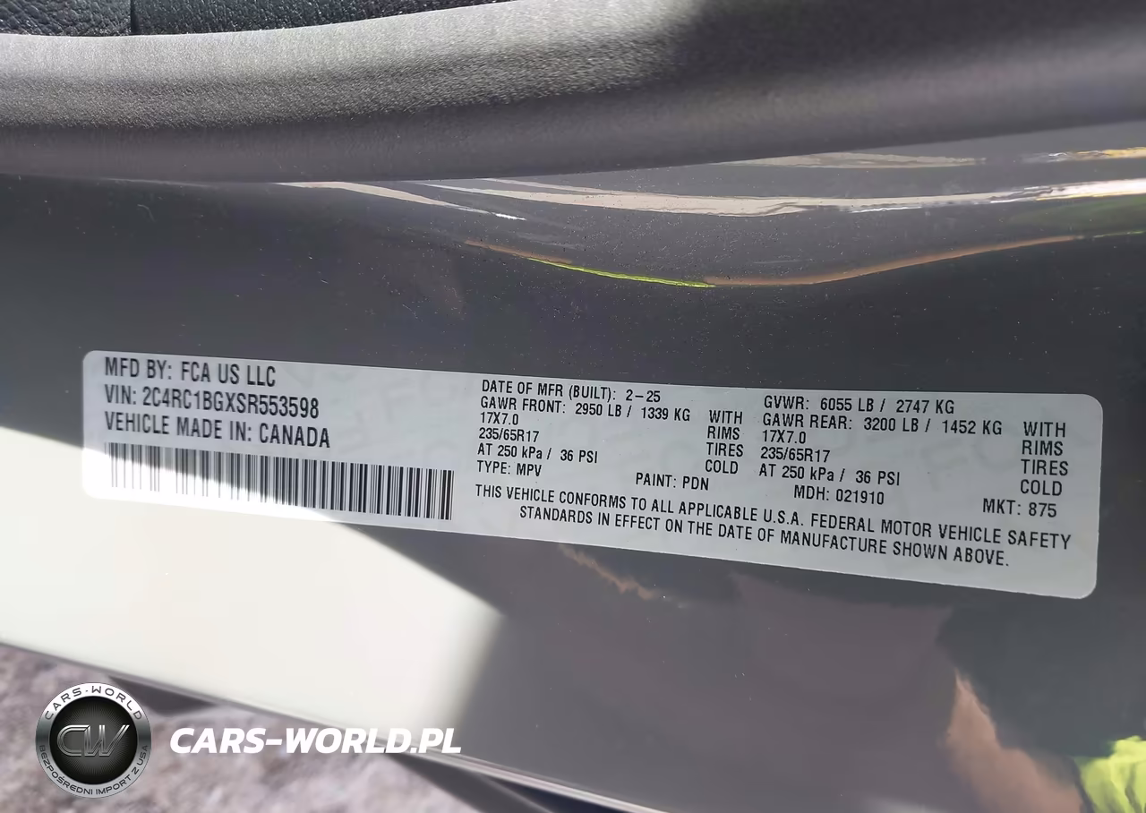 2025 Chrysler Pacifica Select VIN:2C4RC1BGXSR553598 - 9