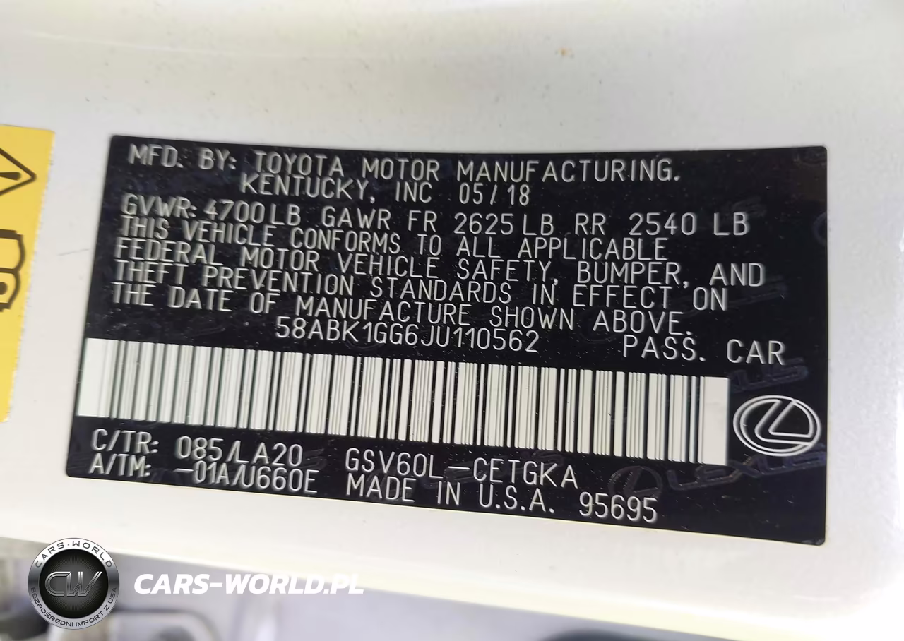 2018 Lexus Es 350 VIN:58ABK1GG6JU110562 - 9