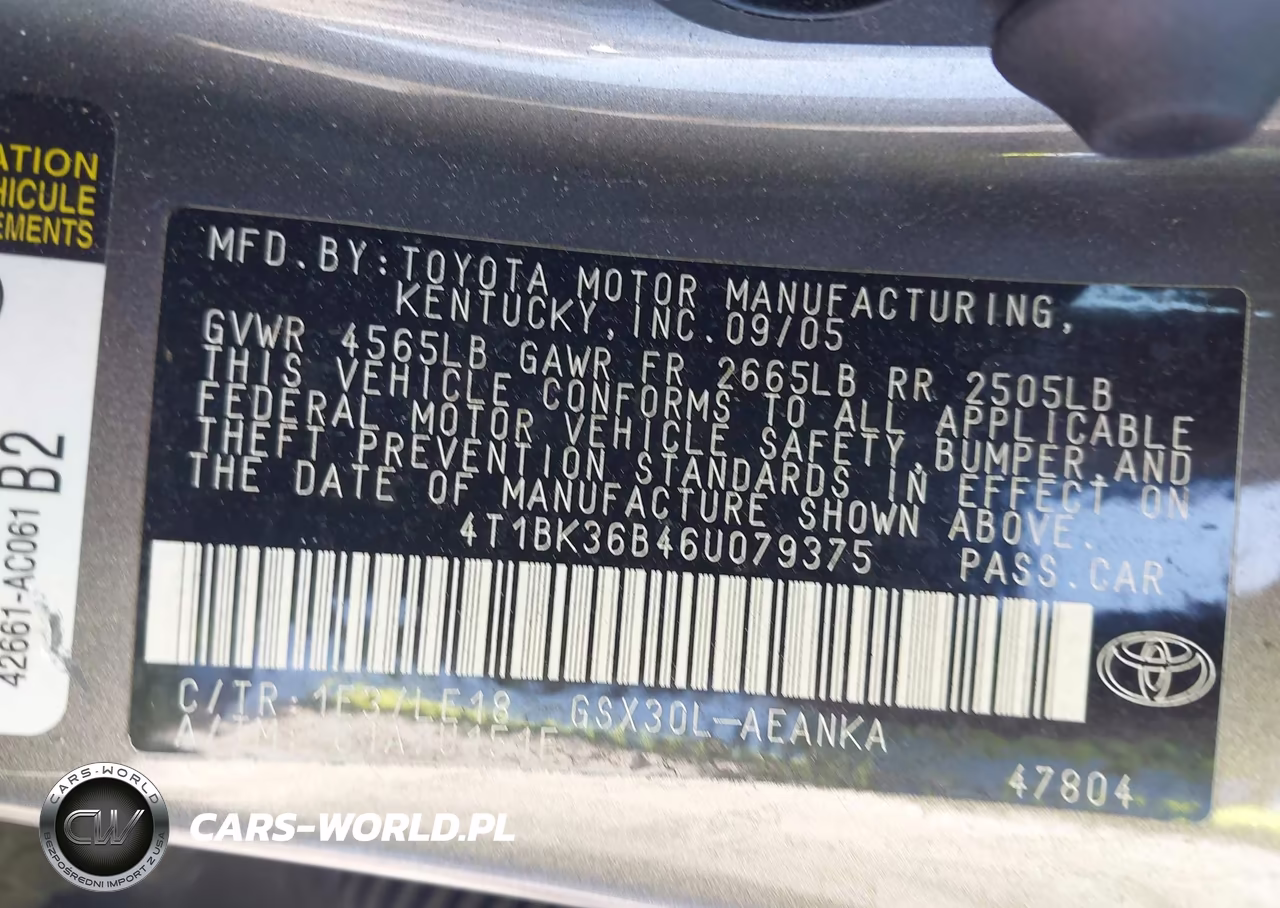 2006 Toyota Avalon Touring VIN:4T1BK36B46U079375 - 9