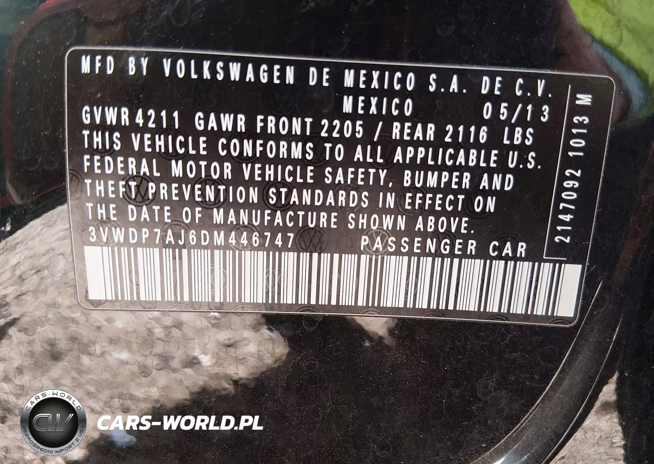 2013 Volkswagen Jetta 2.5L Se VIN:3VWDP7AJ6DM446747 - 9