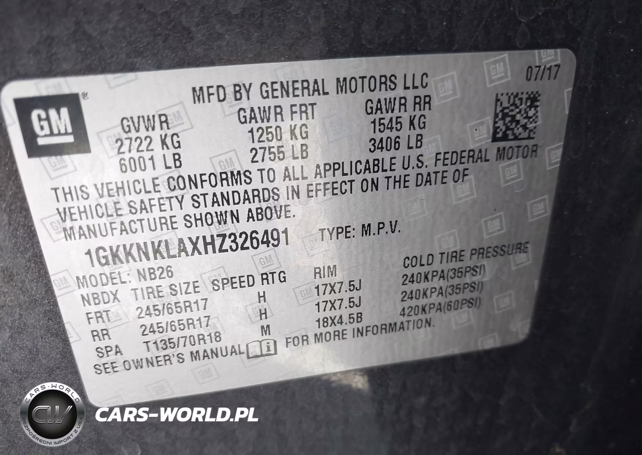 2017 GMC Acadia Sle-1 VIN:1GKKNKLAXHZ326491 - 9