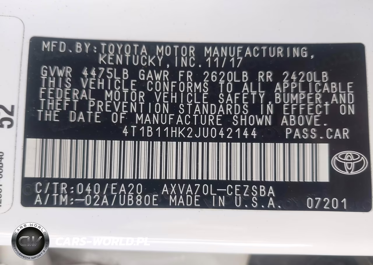2018 Toyota Camry Se VIN:4T1B11HK2JU042144 - 9
