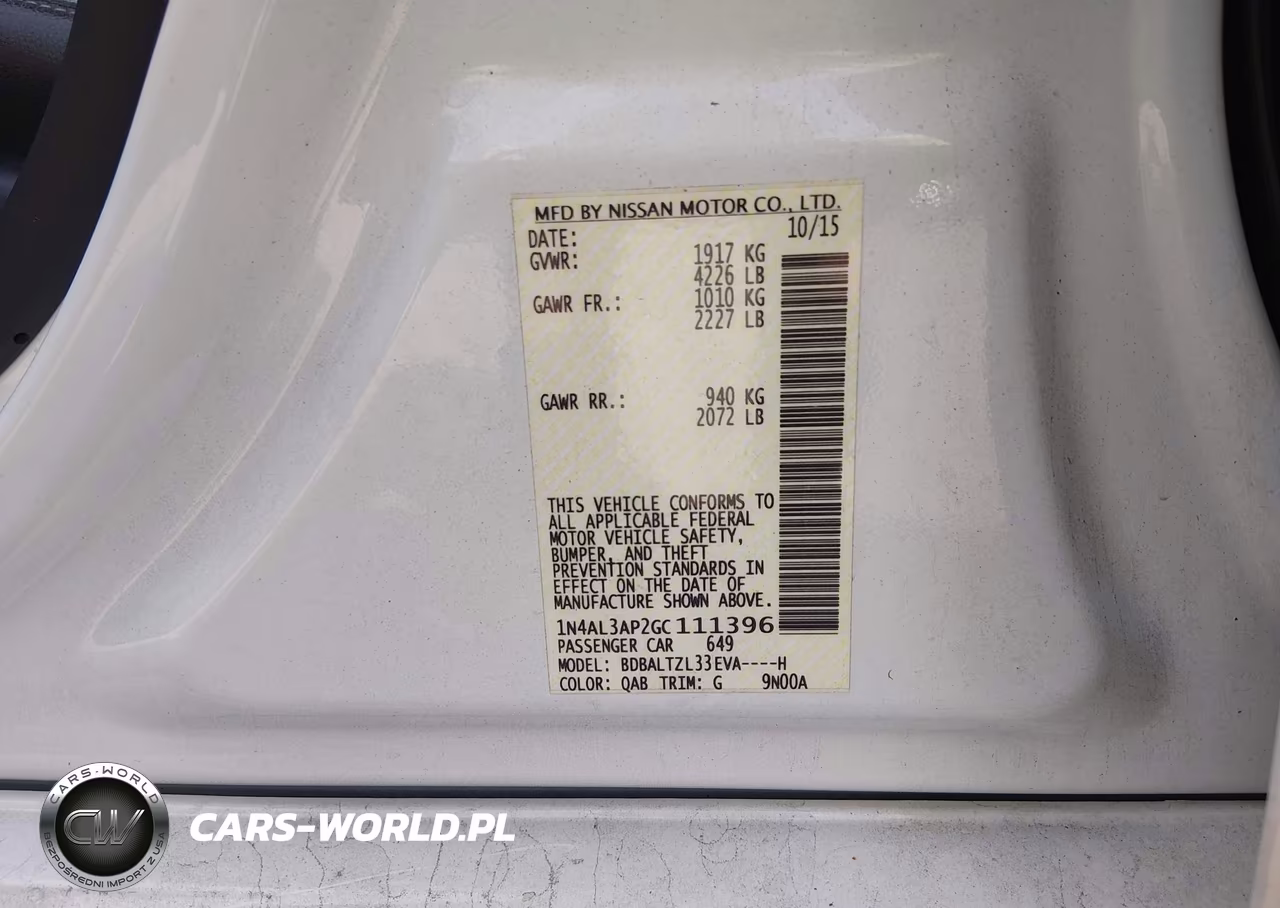 2016 Nissan Altima 2.5 Sl VIN:1N4AL3AP2GC111396 - 9