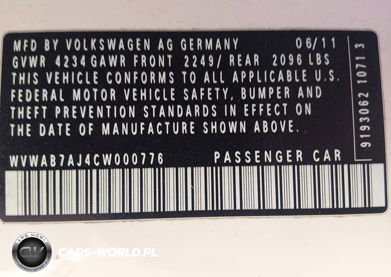 2012 Volkswagen Golf 2.5L 2-Door VIN:WVWAB7AJ4CW000776 - 9