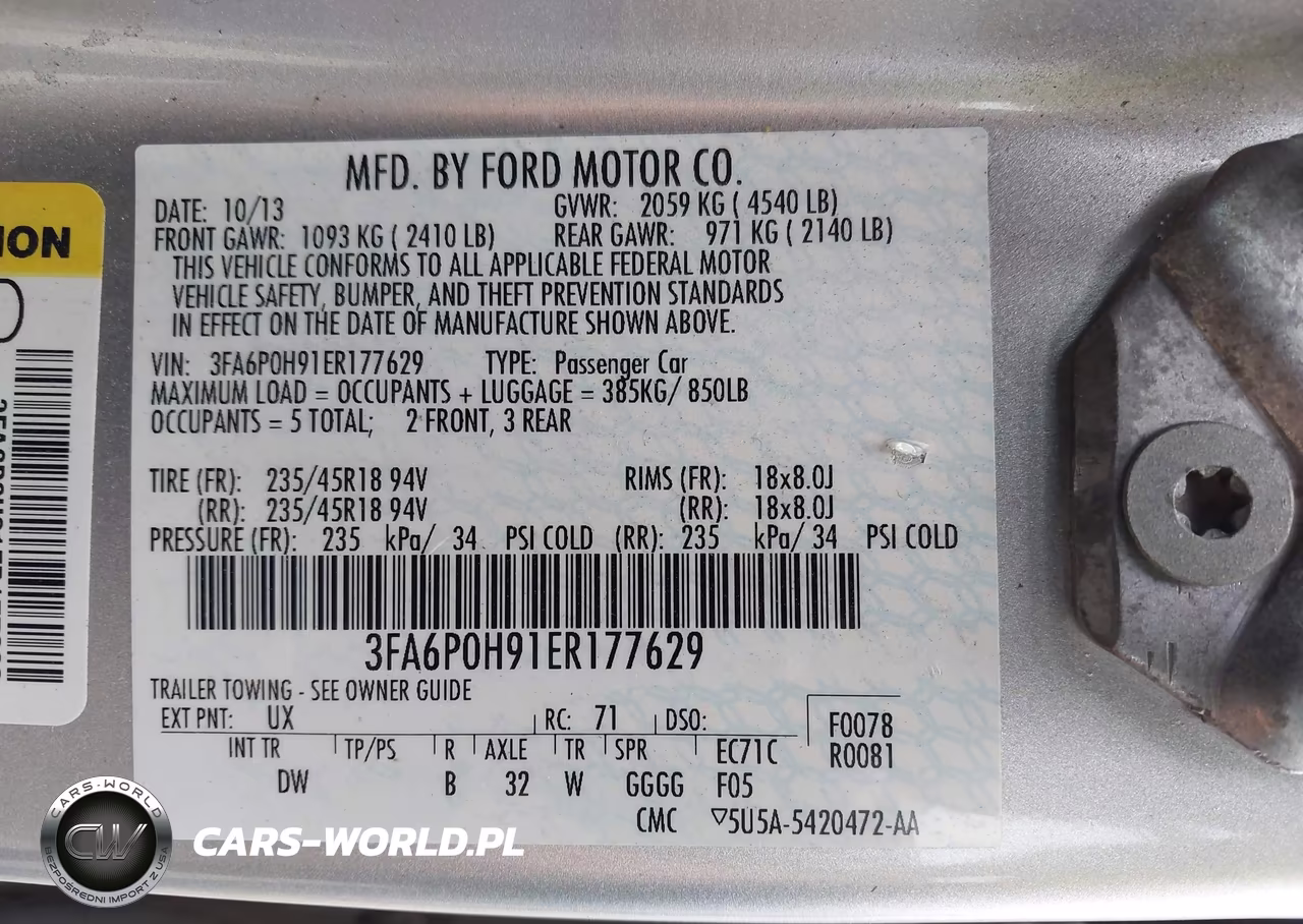 2014 Ford Fusion Se VIN:3FA6P0H91ER177629 - 9