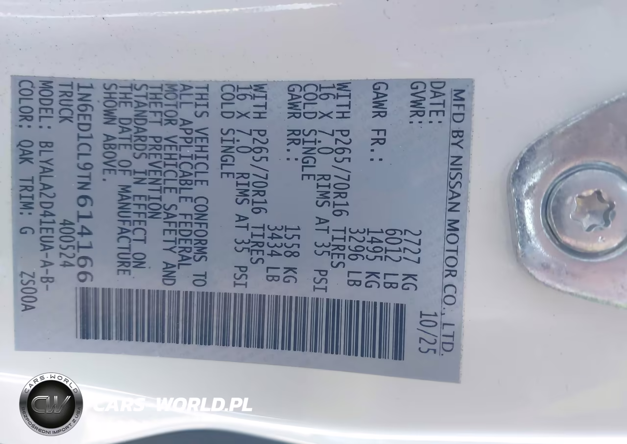 2026 Nissan Frontier King Cab S 4X2 VIN:1N6ED1CL9TN614166 - 8