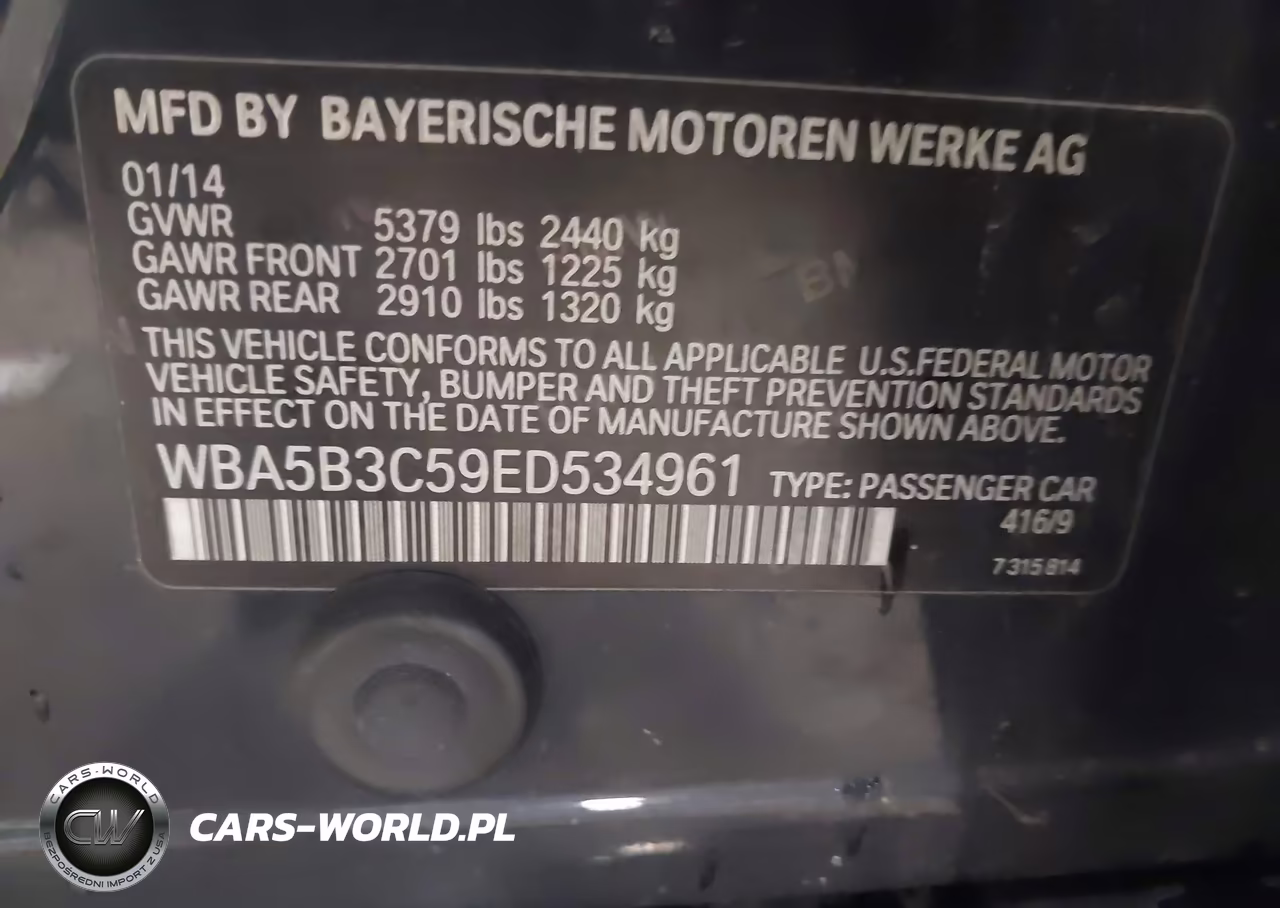 2014 BMW 535I xDrive VIN:WBA5B3C59ED534961 - 9