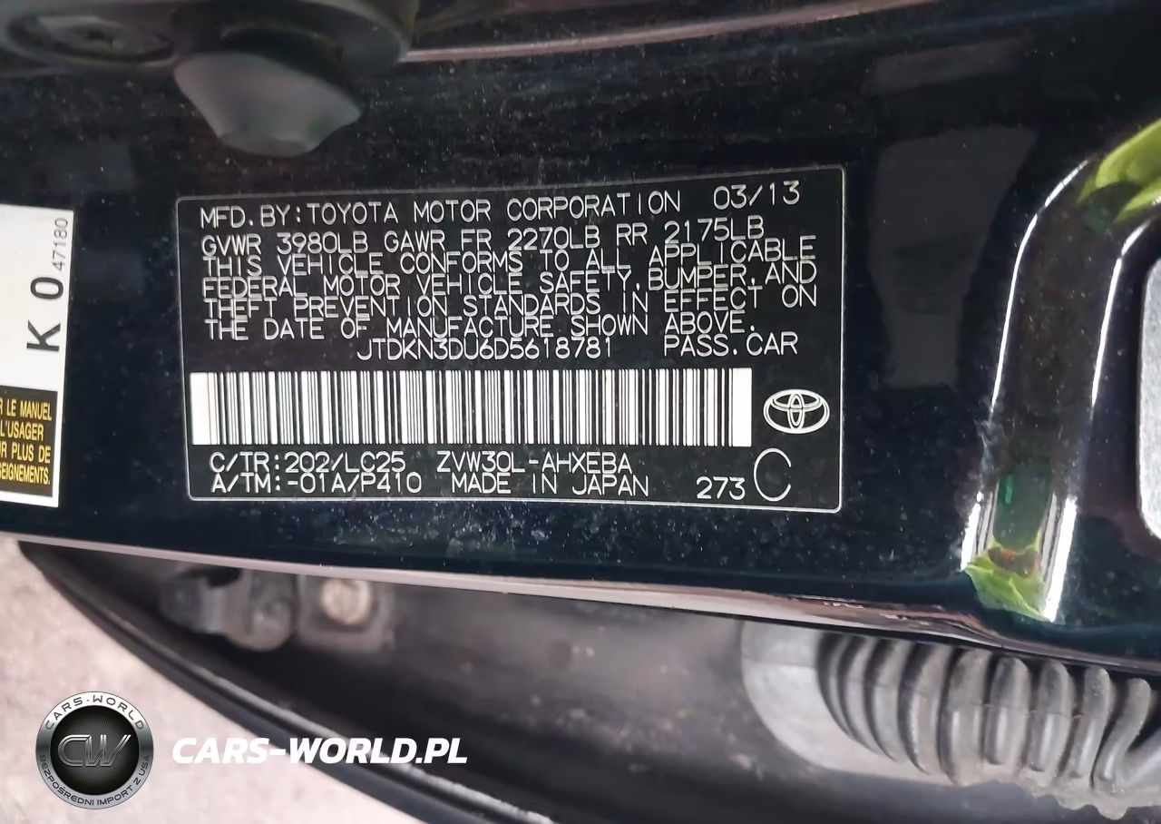 2013 Toyota Prius Three Se VIN:JTDKN3DU6D5618781 - 9