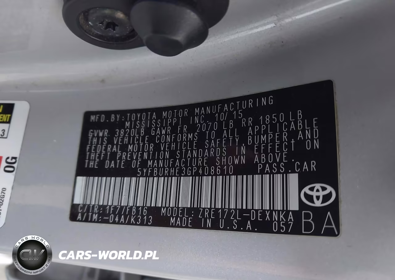 2016 Toyota Corolla Le VIN:5YFBURHE3GP408610 - 9