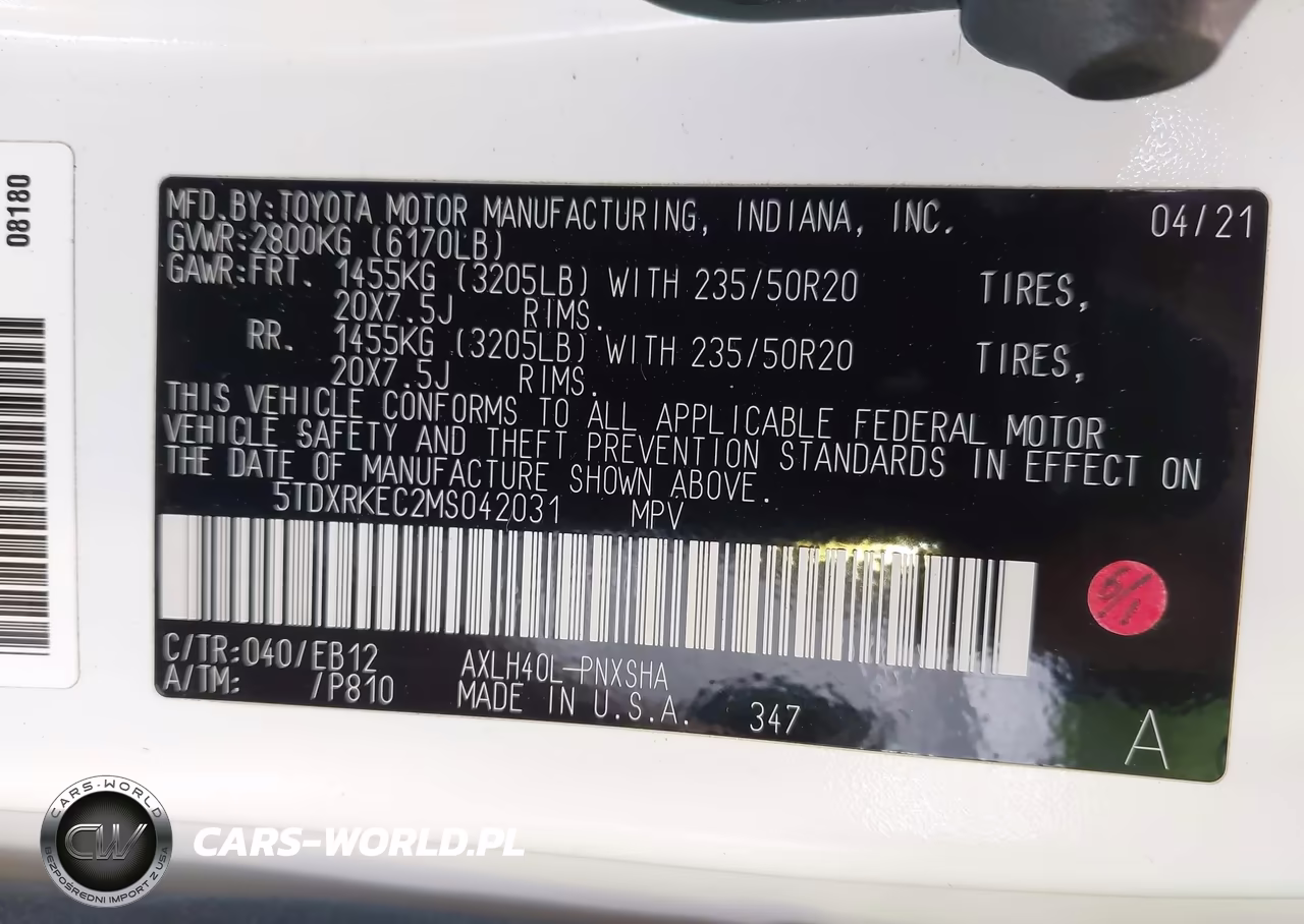 2021 Toyota Sienna Xse VIN:5TDXRKEC2MS042031 - 9