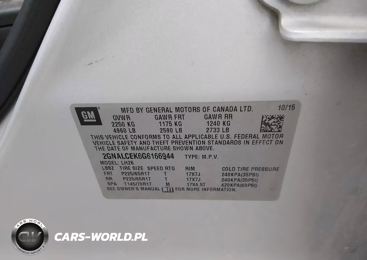 2016 Chevrolet Equinox Lt VIN:2GNALCEK6G6166944 - 9