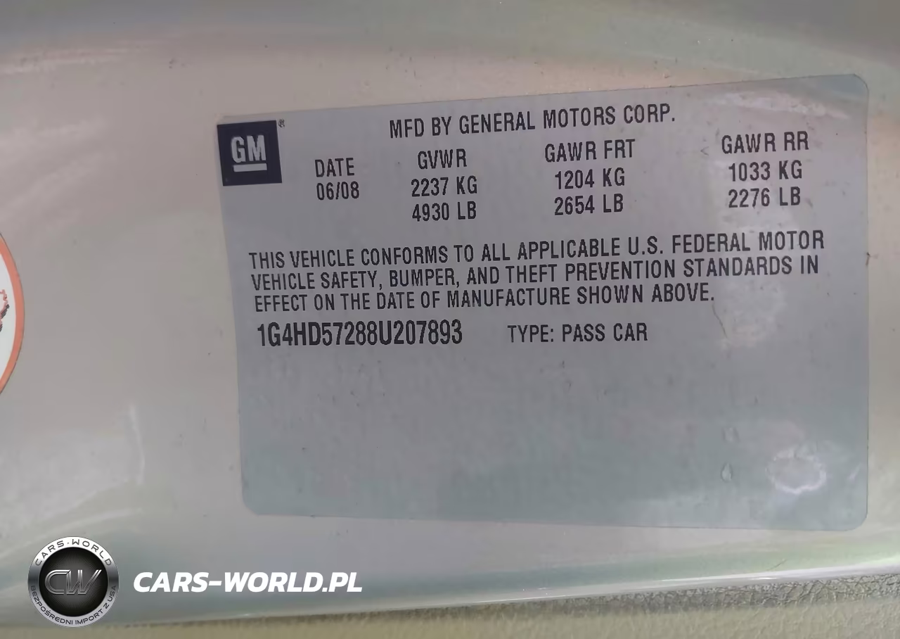 2008 Buick Lucerne Cxl VIN:1G4HD57288U207893 - 9