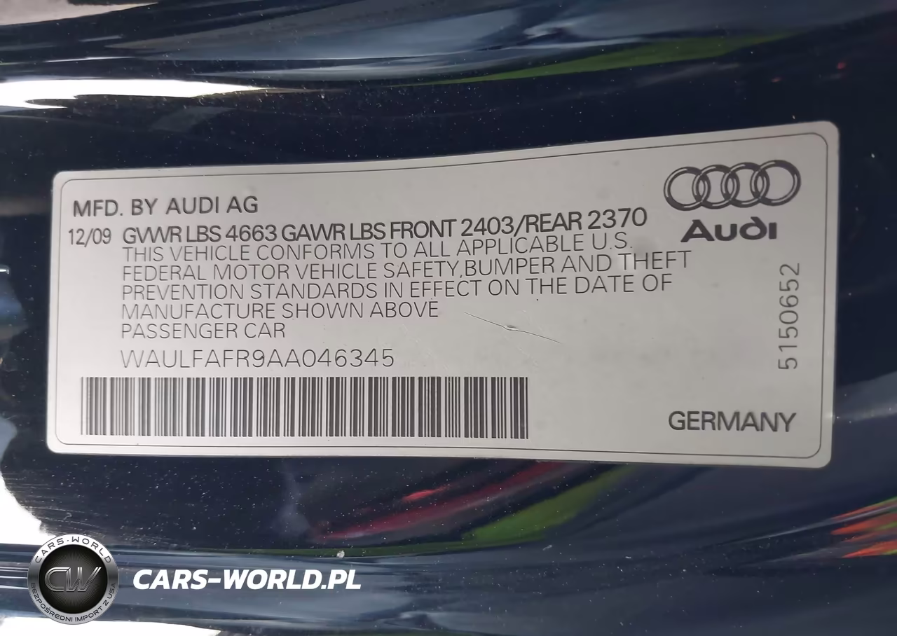 2010 Audi A5 2.0T Premium VIN:WAULFAFR9AA046345 - 9