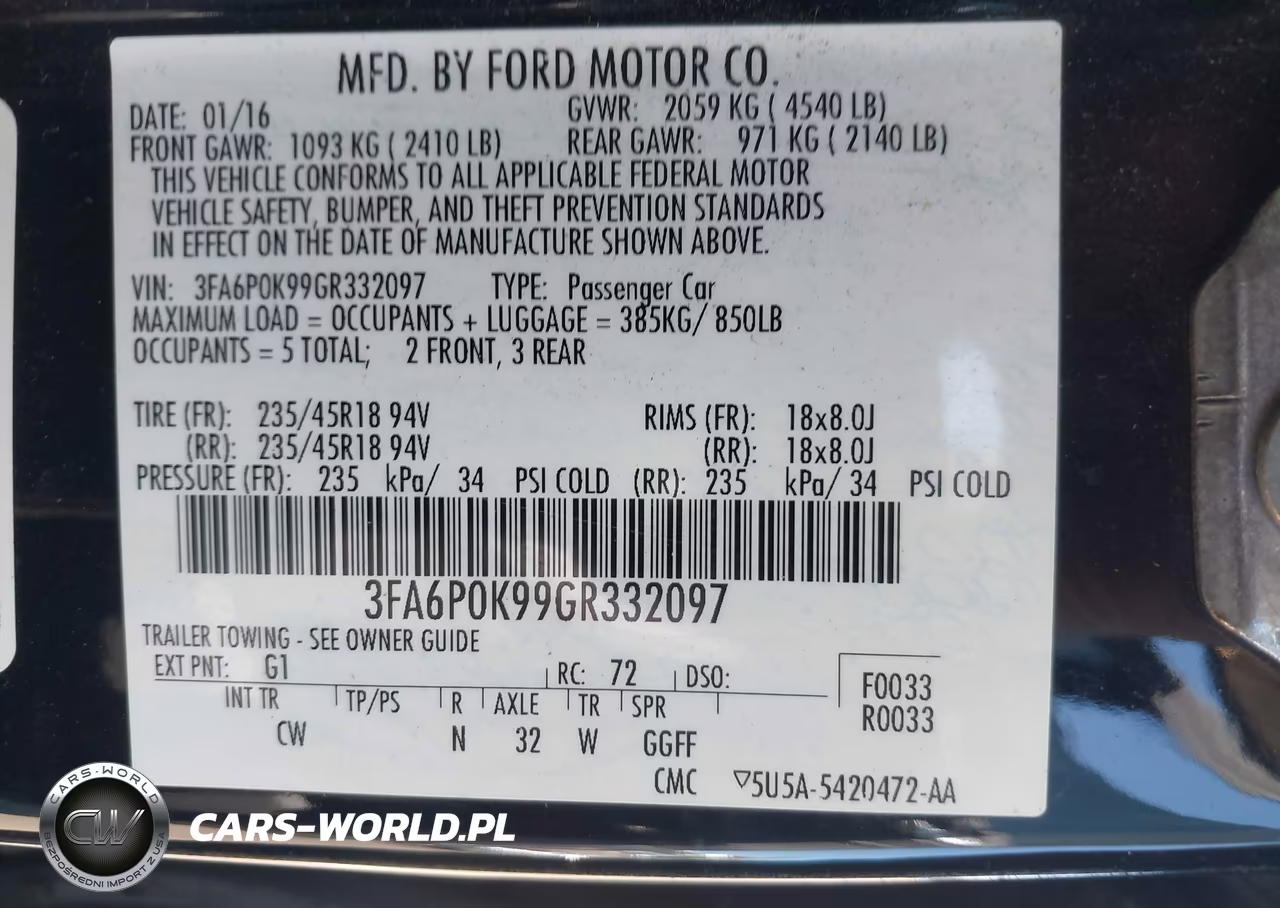 2016 Ford Fusion Titanium VIN:3FA6P0K99GR332097 - 9