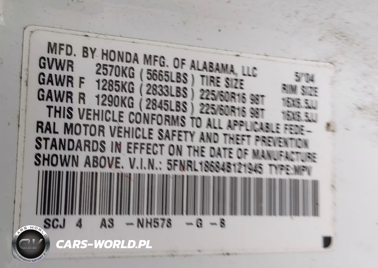 2004 Honda Odyssey Ex VIN:5FNRL18684B121945 - 9