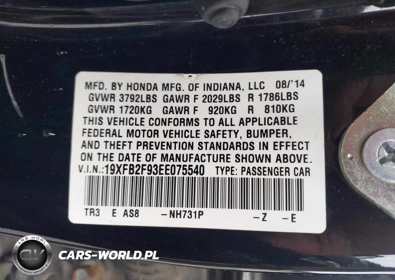 2014 Honda Civic Ex-L VIN:19XFB2F93EE075540 - 9
