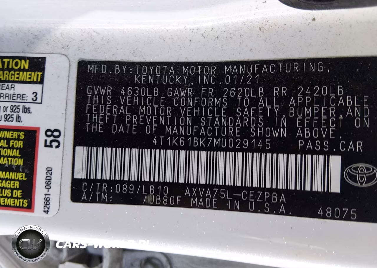 2021 Toyota Camry Xse Awd VIN:4T1K61BK7MU029145 - 9