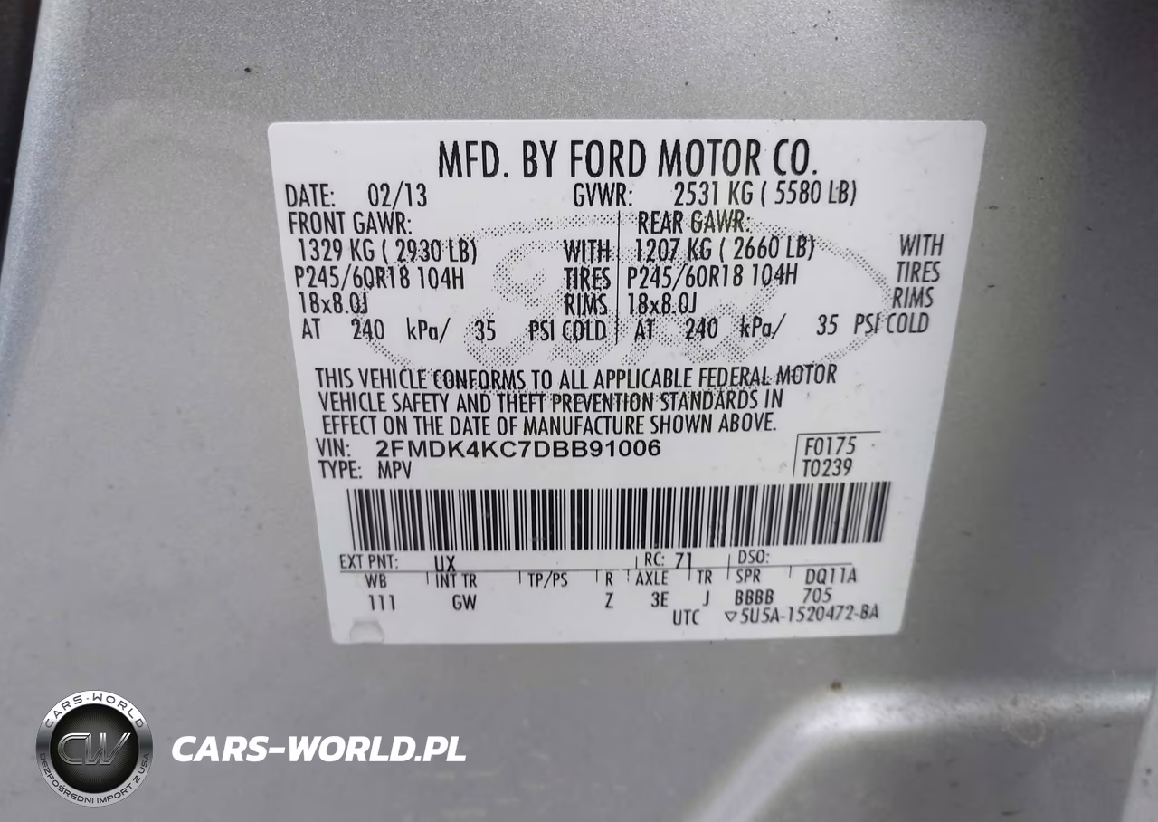 2013 Ford Edge Limited VIN:2FMDK4KC7DBB91006 - 9
