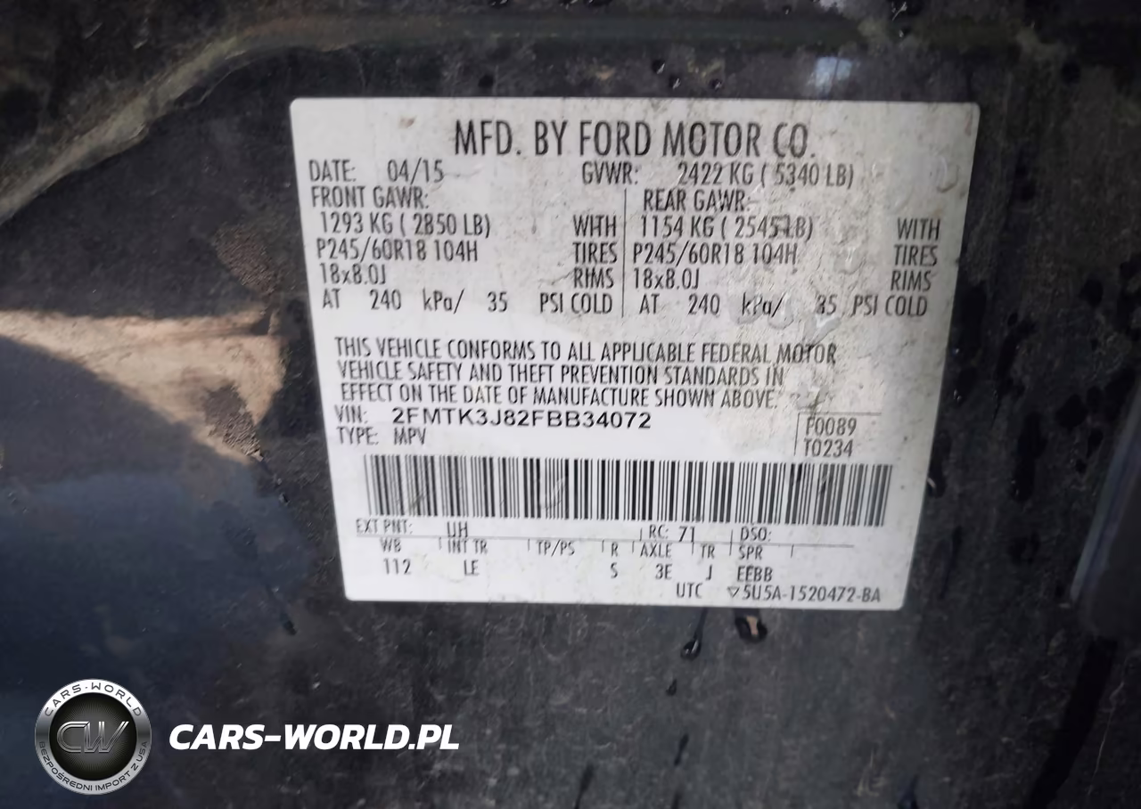 2015 Ford Edge Sel VIN:2FMTK3J82FBB34072 - 9