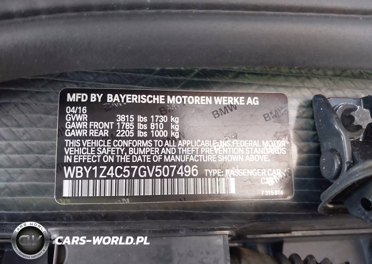 2016 BMW I3 Base W-Range Extender VIN:WBY1Z4C57GV507496 - 9