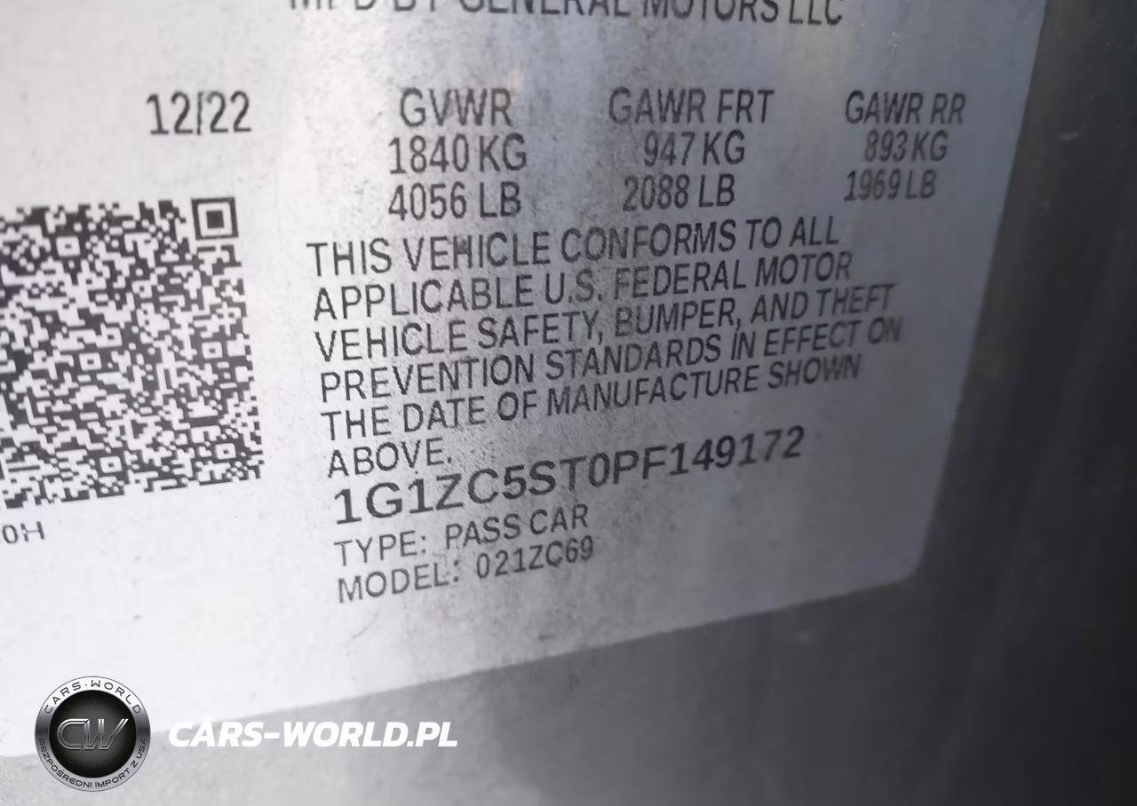 2023 Chevrolet Malibu Fwd 1Fl VIN:1G1ZC5ST0PF149172 - 9
