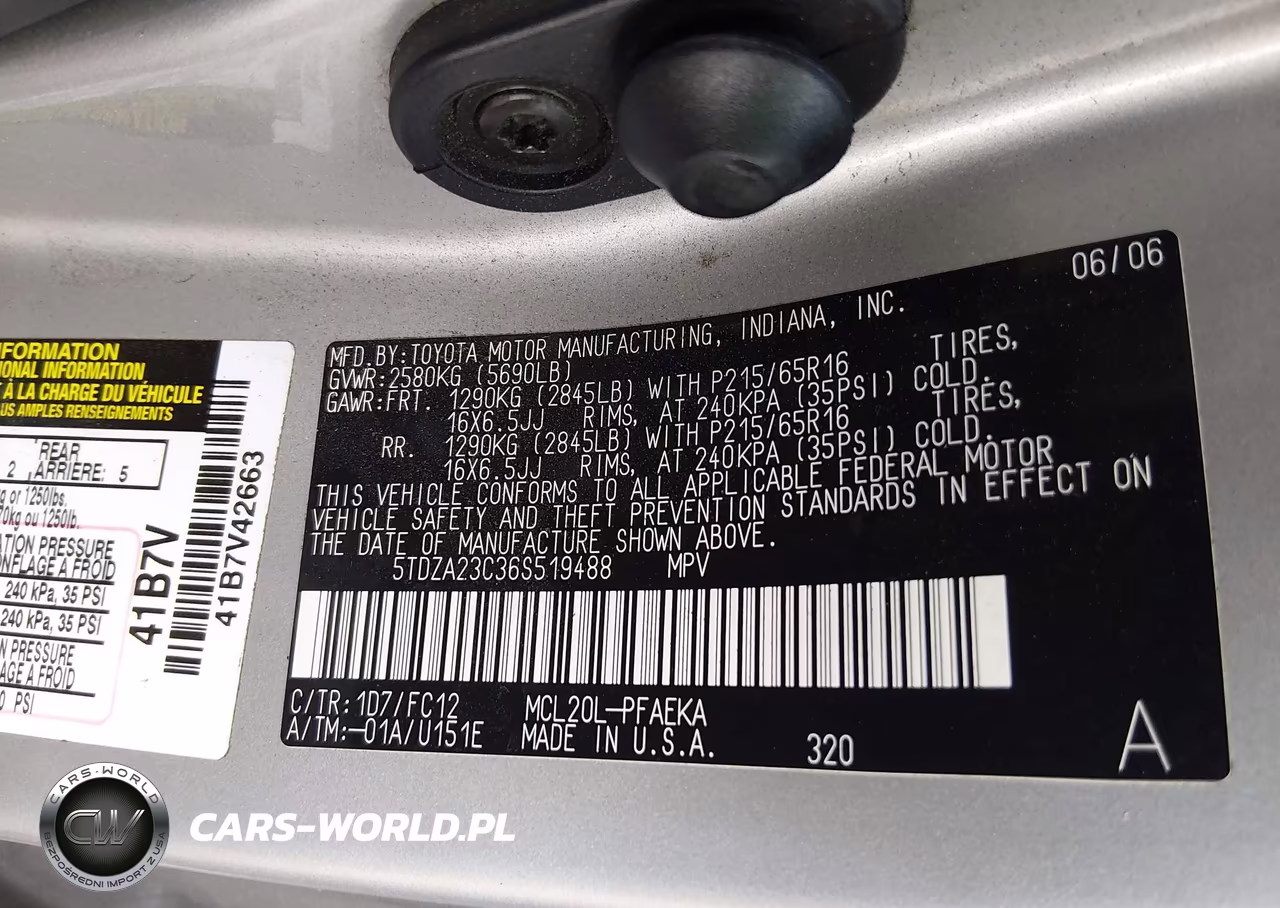 2006 Toyota Sienna Le VIN:5TDZA23C36S519488 - 9