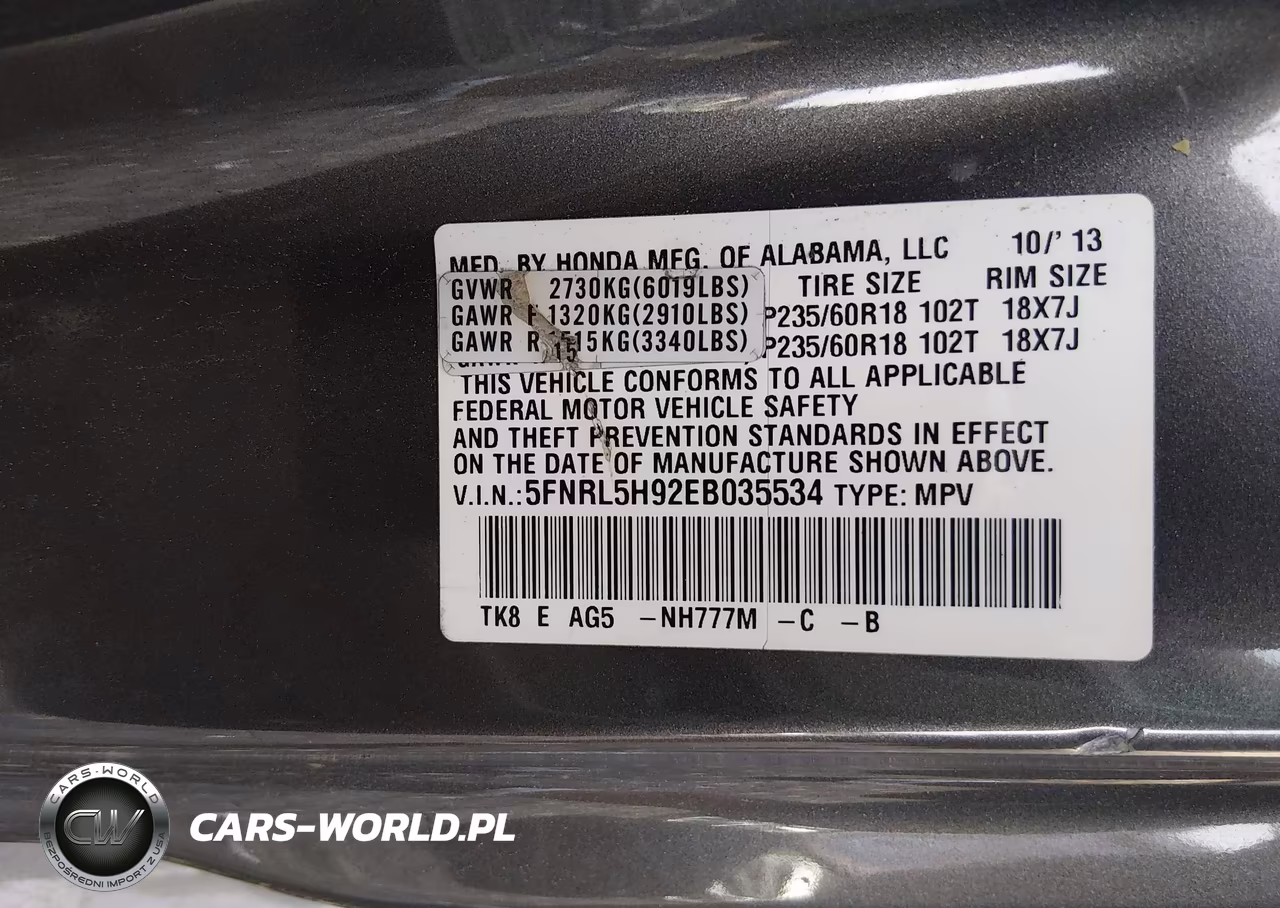2014 Honda Odyssey Touring-Touring Elite VIN:5FNRL5H92EB035534 - 9