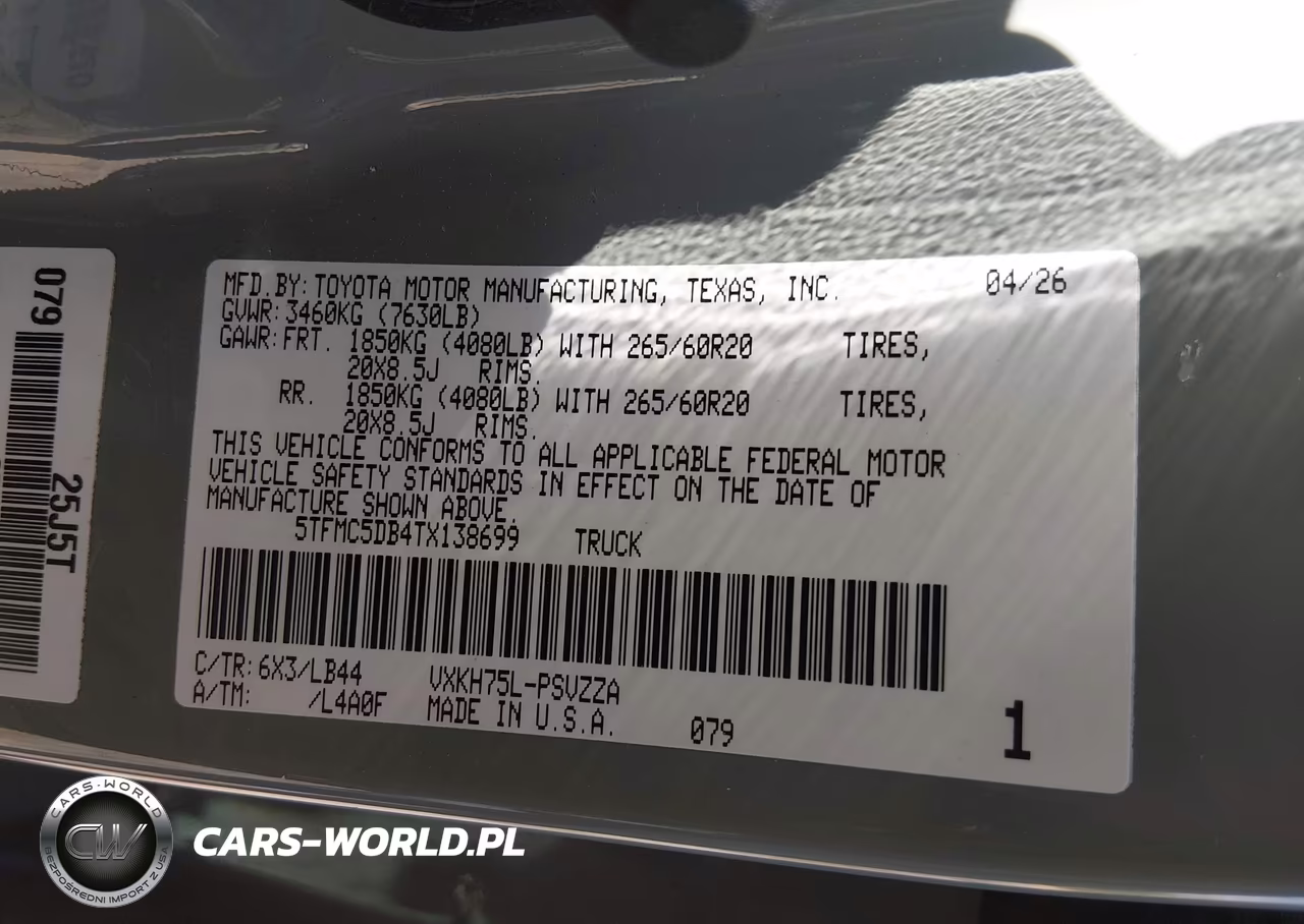 2026 Toyota Tundra Hybrid 1794 Edition Crewmax 5.5' Bed VIN:5TFMC5DB4TX138699 - 9