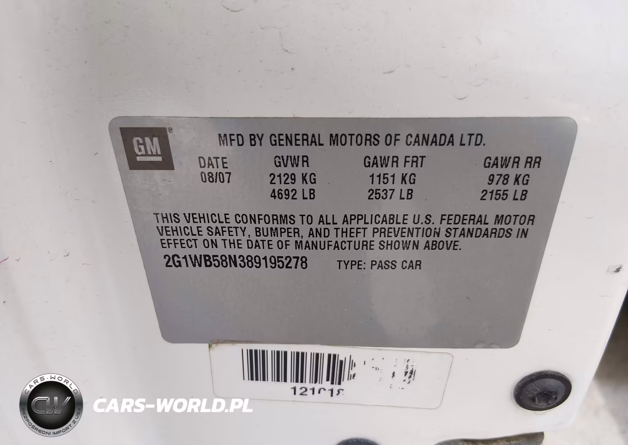 2008 Chevrolet Impala Ls VIN:2G1WB58N389195278 - 9