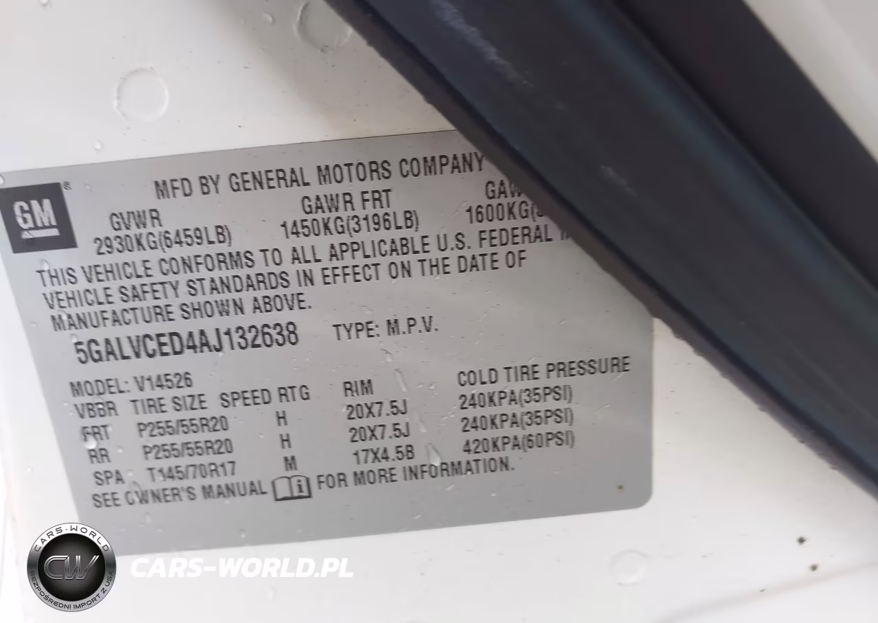 2010 Buick Enclave 2Xl VIN:5GALVCED4AJ132638 - 9